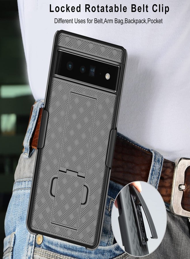 Ailiber Case for Pixel 7: Phone Holster w/ Screen Protector, Swivel Belt Clip, Kickstand & Slim Shockproof Shell - Black - Image 4