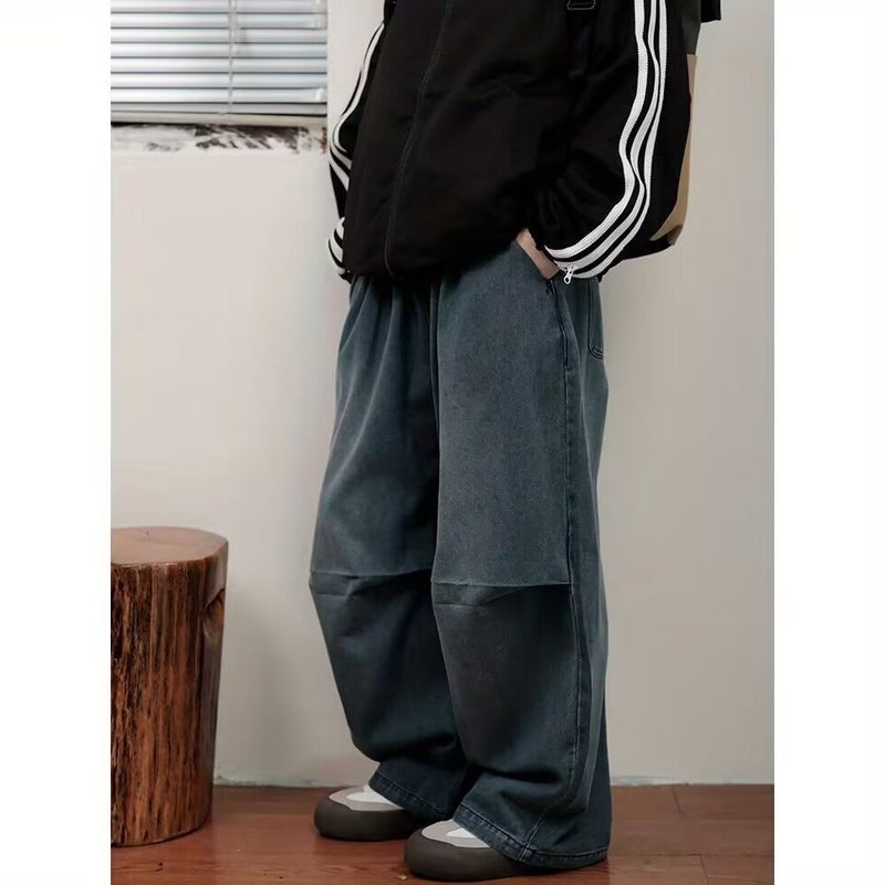 Unisex Classic Denim Jeans Loose Fit Daily Outdoor Wear - Image 3