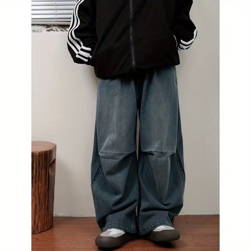 Unisex Classic Denim Jeans Loose Fit Daily Outdoor Wear - Image 2