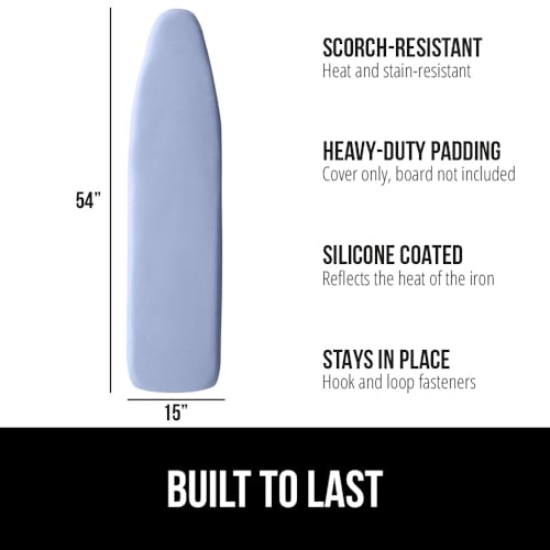 GORILLA GRIP The Original Ironing Board Cover and Pad, Silicone Coating, Thick Scorch Resistant Padding, Heavy Duty Iron Covers Standard Boards, Hook and Loop Fastener Strap, Blue, 15x54 - Image 2