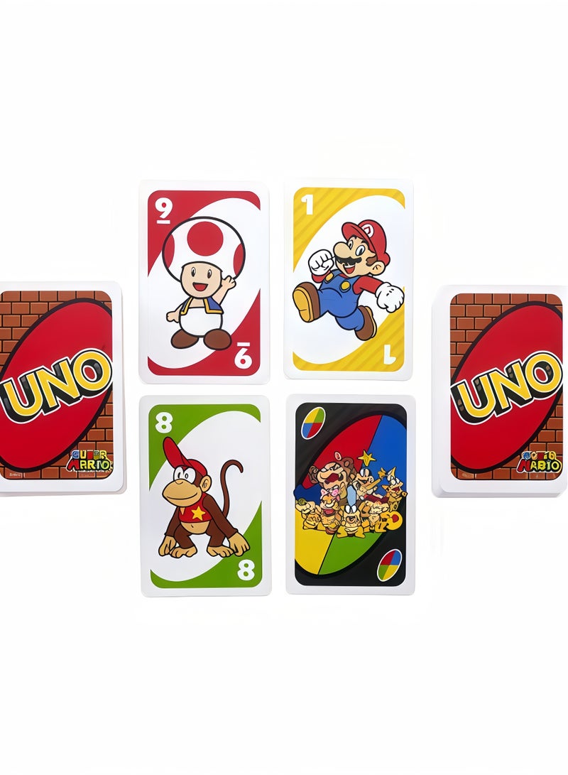 إيهوم لعبة بطاقات أونو سوبر ماريو مع 112 بطاقة، لعبة فيديو بطابع لعبة السفر في علبة تخزين قابلة للجمع مع قاعدة خاصة - Image 5