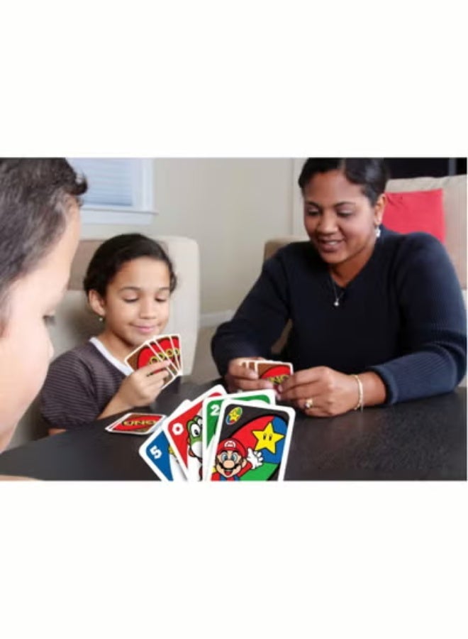 إيهوم لعبة بطاقات أونو سوبر ماريو مع 112 بطاقة، لعبة فيديو بطابع لعبة السفر في علبة تخزين قابلة للجمع مع قاعدة خاصة - Image 4