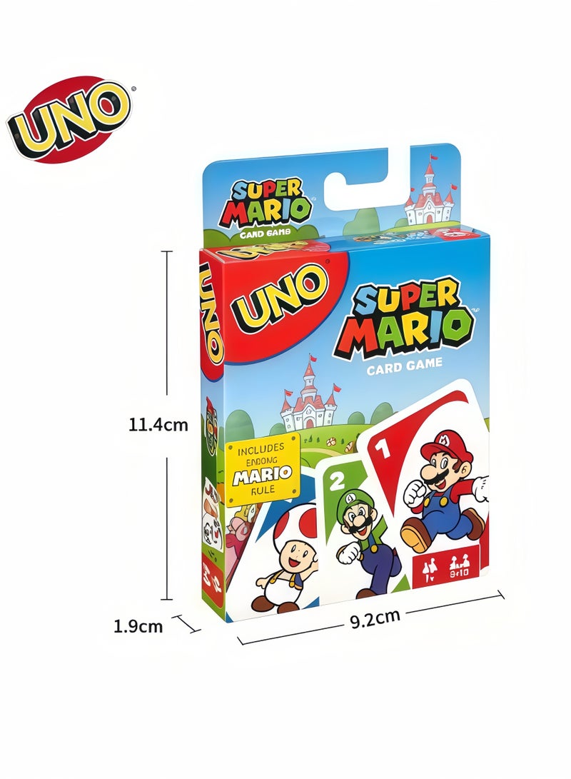 إيهوم لعبة بطاقات أونو سوبر ماريو مع 112 بطاقة، لعبة فيديو بطابع لعبة السفر في علبة تخزين قابلة للجمع مع قاعدة خاصة - Image 2