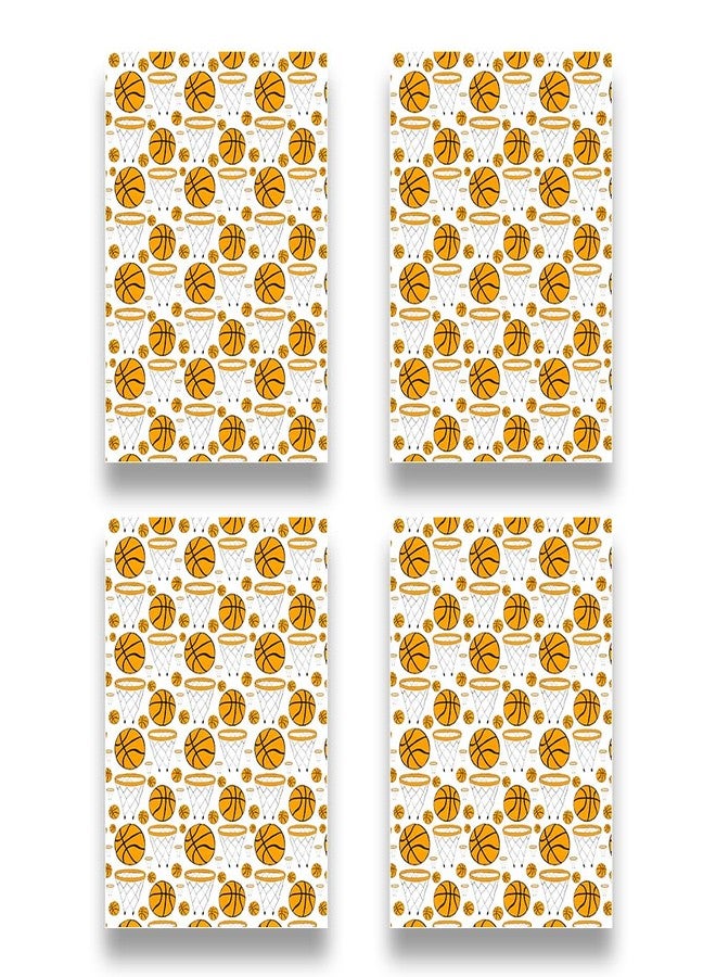 Boerni Basketball Wrapping Paper for Men Women, Large & Small Basketballs / Hoops Patterns on White Art Paper - Sports Theme Design for Basketball Player Kids Boys Girls Birthday Party Match Gift Wrap Paper - Image 3