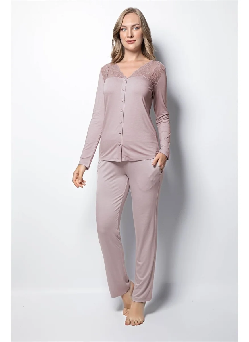 Monamise 18434 Women's Mink Long Sleeve Pajama Set