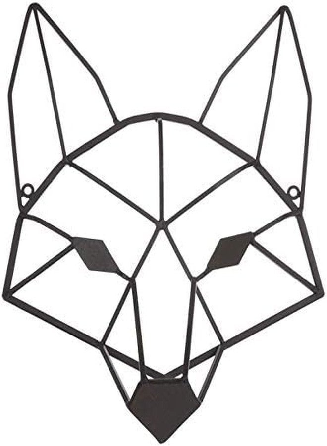 Everydecor Brown Geometric Fox Head Metal Wall Art Decor for Home Office Kitchen Living Room Bedroom Farmhouse Indoor and Outdoor Fox Sign Decoration - Image 1