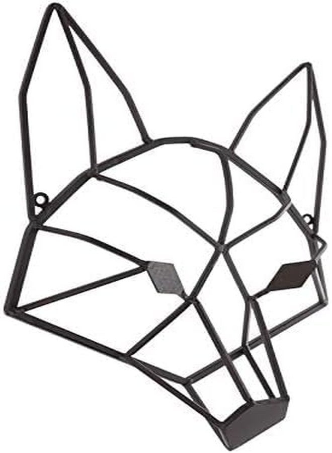 Everydecor Brown Geometric Fox Head Metal Wall Art Decor for Home Office Kitchen Living Room Bedroom Farmhouse Indoor and Outdoor Fox Sign Decoration - Image 2