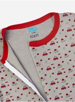 Babies Basic Printed Cotton Long Sleeves Sleepsuit  - Image 4