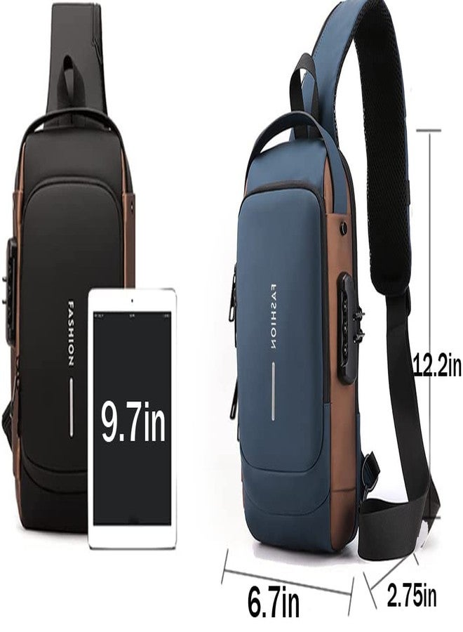 Cessfle,USB Charging Sport Sling Anti-Theft Shoulder Bag,Waterproof Anti Theft Sling Bag,Crossbody Bags Chest Daypack,Grey, Black, Daypack Backpacks - Image 3