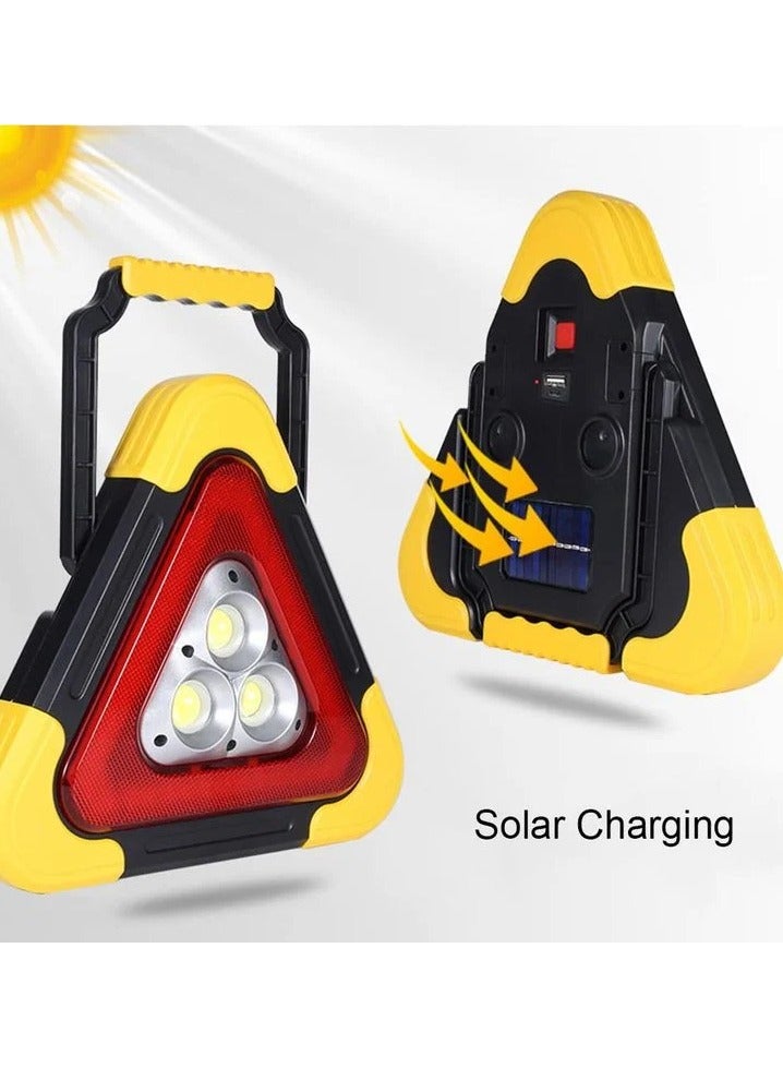 Generic Tripod Warning Light LED Multifunctional Car Emergency Light Solar Power Bank Emergency Safety Warning Explosion Charging Sign  - Image 3