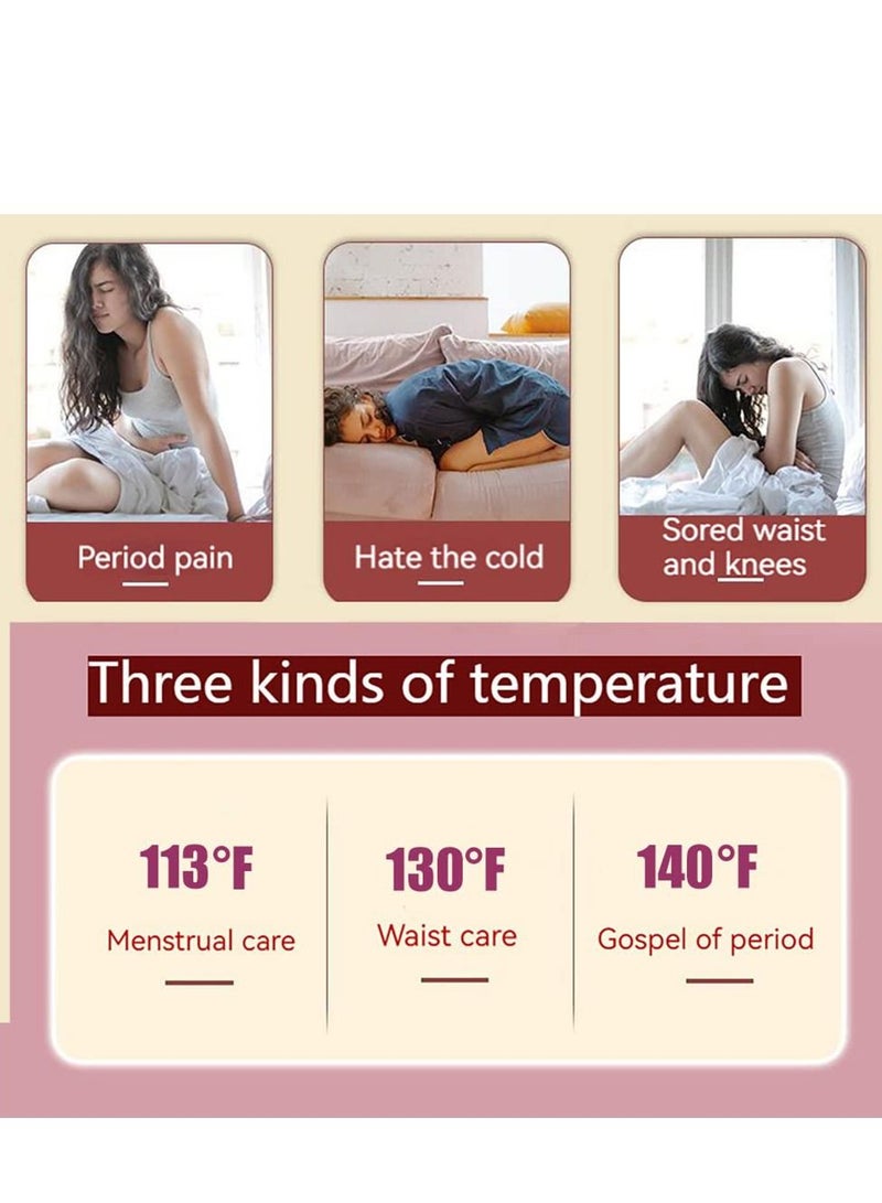 Excefore Portable Heating Pads for Cramps Menstrual, Cordless Period Cramp Pad, Electric Back Waist Pain Relief, Wireless Massage Heat Pad Women and Girls Fast Belly Wrap Belt(Pink)  - Image 3