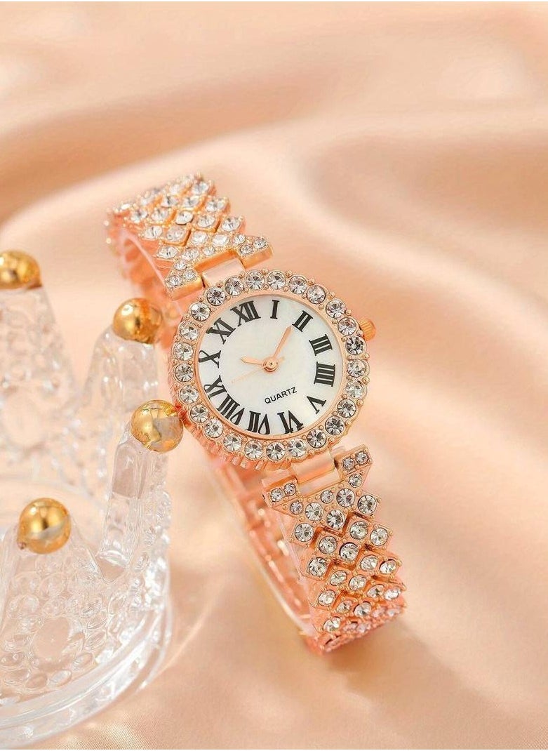 Generic - Women's Zircon Stone Jewelry Set ,Watch + Necklace + Bracelet + Ring + Earrings - Image 1