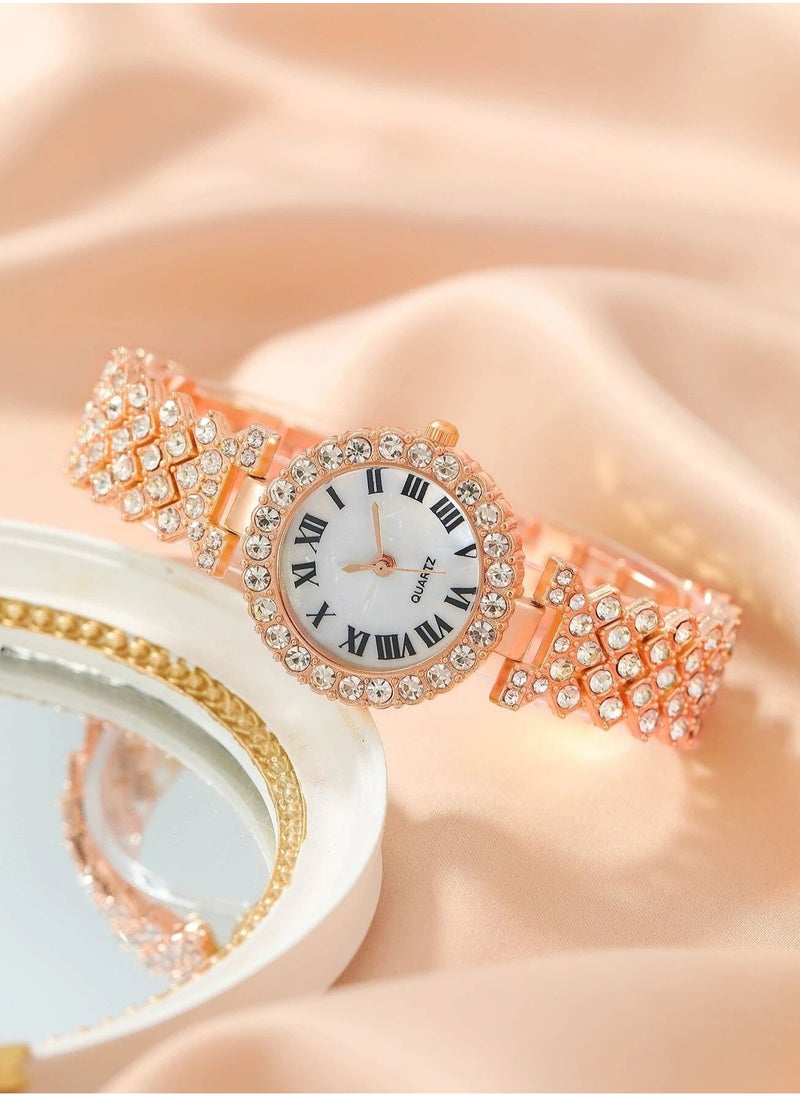 Generic - Women's Zircon Stone Jewelry Set ,Watch + Necklace + Bracelet + Ring + Earrings - Image 1