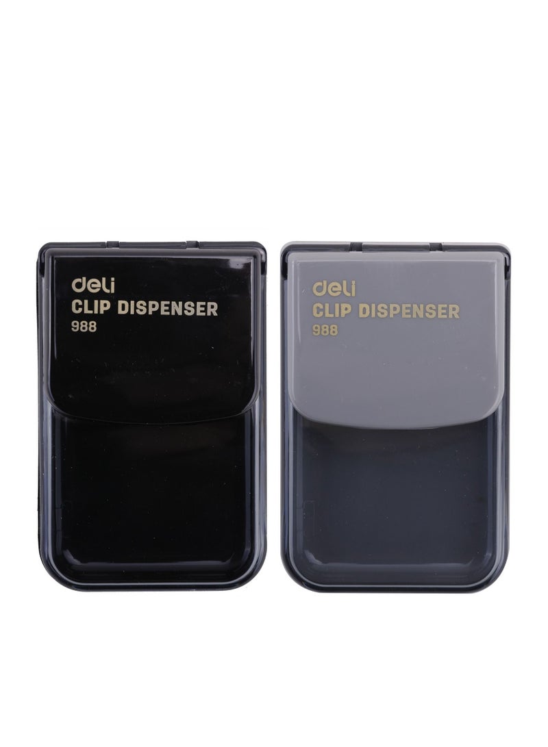 Deli 2-Piece Magnetic Paper Clip Dispenser - Image 1