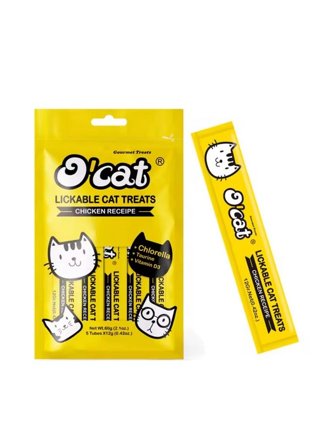 Lickable Cat Treat (Pack Of 2 X 5 Sticks) Real Chicken | All Life Stages Creamy Cat Treats | Rich Protein Low Fat | Premium Reward & Training Treat | Highly Digestible (120G) - pzsku/ZA1F9B9F845F610A6FC11Z/45/_/1728281426/7a07cd62-17cc-4cfb-9e41-61e1bb8dd884