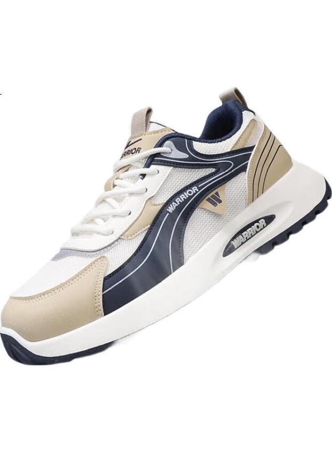 Pull Back Warrior Men'S Sports Shoes Men'S Thick-Soled Casual Shoes Breathable 370 Mica Deep Blue - Mesh Style 44 - Image 1