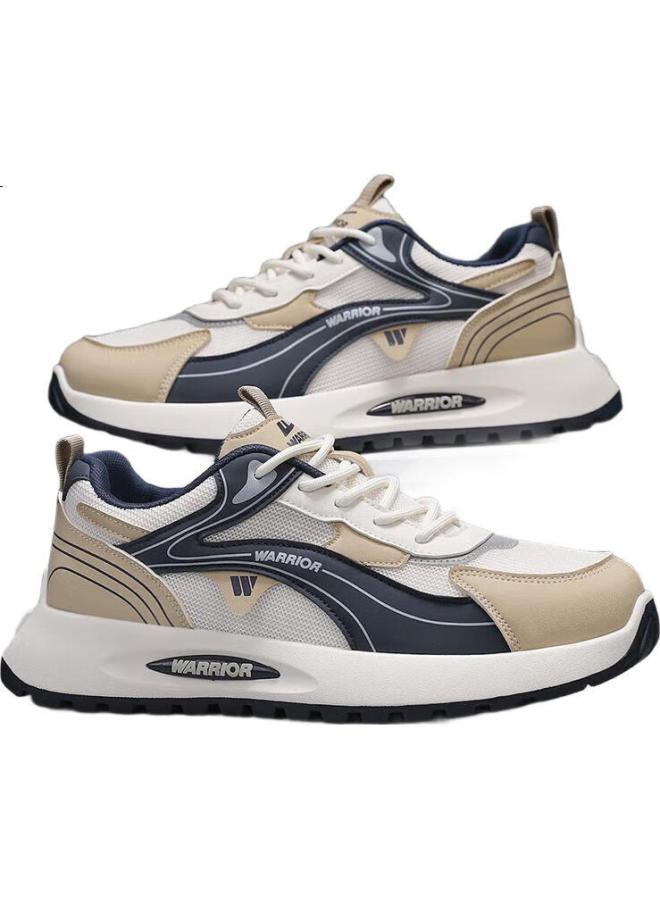 Pull Back Warrior Men'S Sports Shoes Men'S Thick-Soled Casual Shoes Breathable 370 Mica Deep Blue - Mesh Style 44 - Image 3