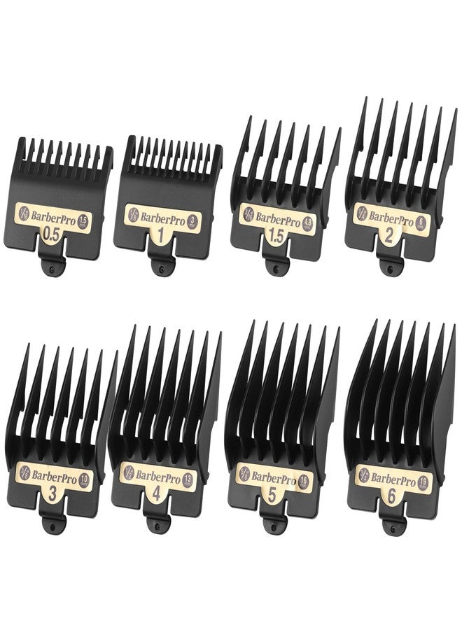 COSYONALL Clipper Replacement Guards for BabylissPRO Clippers Barberology FX870, FX880, FX825, and FX673 Clippers，Cutting Lengths 1/16”-3/4 ”,Black 8 Pack - Image 1