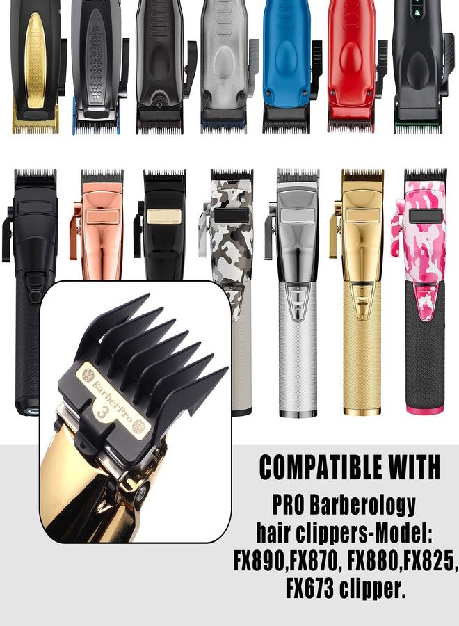 COSYONALL Clipper Replacement Guards for BabylissPRO Clippers Barberology FX870, FX880, FX825, and FX673 Clippers，Cutting Lengths 1/16”-3/4 ”,Black 8 Pack - Image 2