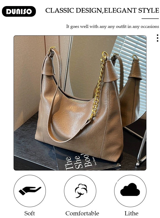 DUNISO Handbags for Women, PU Leather Crossbody Bag, Shoulder Bag for Adjustable Shoulder Strap, Large Capacity Portable Satchel, Fashion Shoulder Bag for Ladies - Image 2