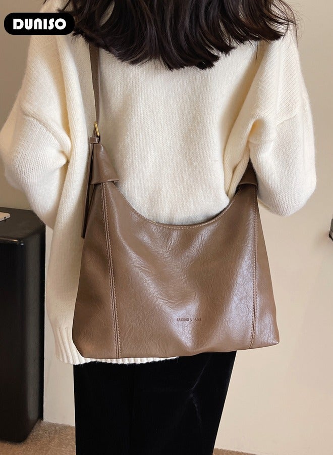 DUNISO Handbags for Women, PU Leather Crossbody Bag, Shoulder Bag for Adjustable Shoulder Strap, Large Capacity Portable Satchel, Fashion Shoulder Bag for Ladies - Image 5