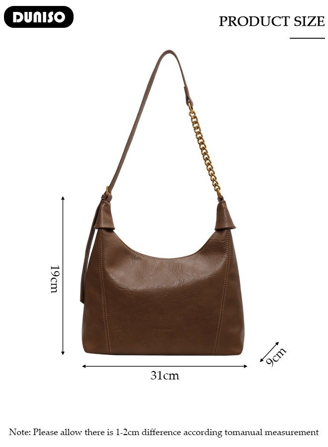 DUNISO Handbags for Women, PU Leather Crossbody Bag, Shoulder Bag for Adjustable Shoulder Strap, Large Capacity Portable Satchel, Fashion Shoulder Bag for Ladies - Image 4