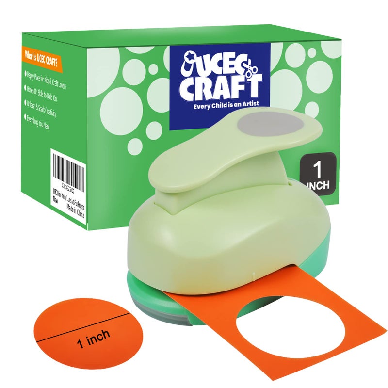 UCEC 1 Inch Circle Punch, Circle Hole Punch, Paper Punch, Paper Punches Craft Handmade Paper Punch for Crafting Scrapbooking Cards Arts Fun Projects - Image 1