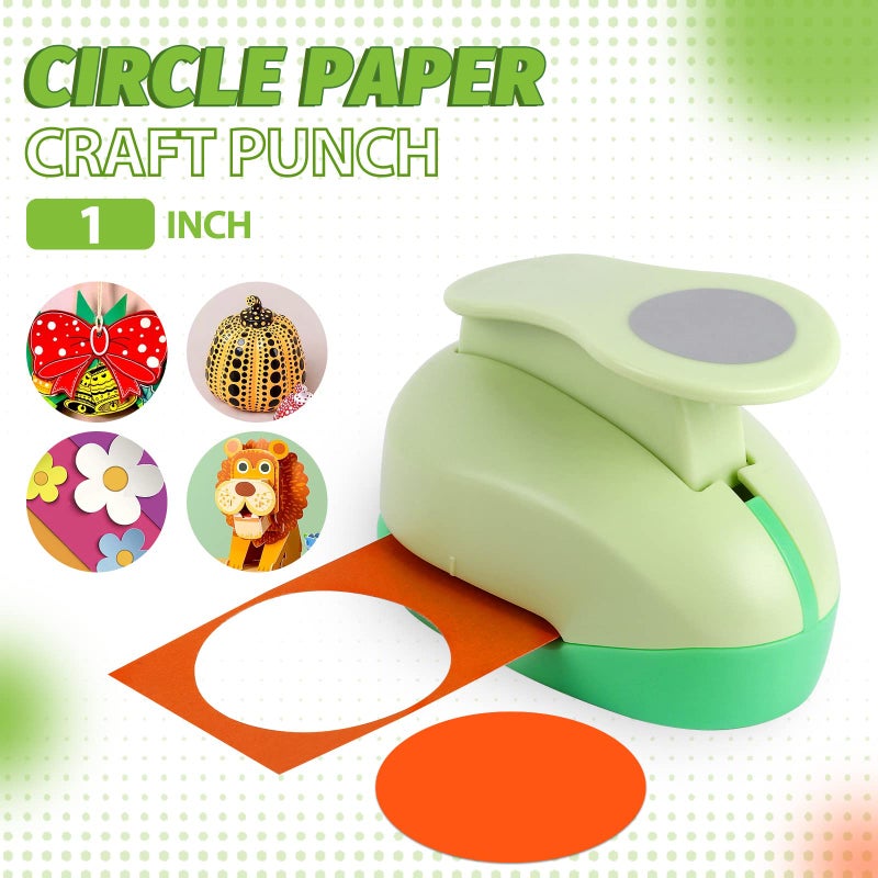 UCEC 1 Inch Circle Punch, Circle Hole Punch, Paper Punch, Paper Punches Craft Handmade Paper Punch for Crafting Scrapbooking Cards Arts Fun Projects - Image 2