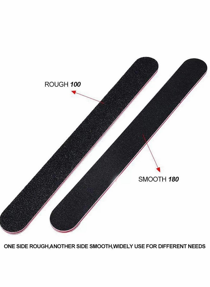 كاست ويف مجموعة مبردات الأظافر، 50 قطعة من مبردات الأظافر ذات الوجهين بحبيبات 100/180 للاستخدام الاحترافي في المنزل وفي الصالونات - Image 3