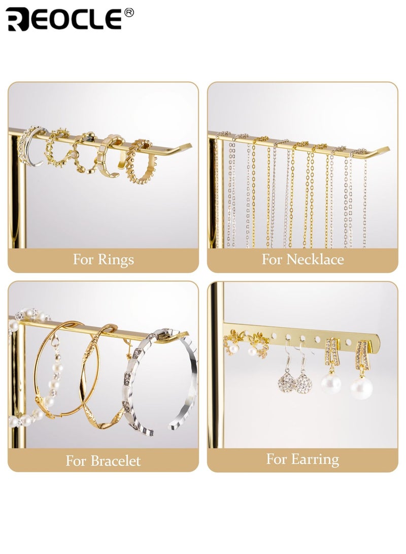 ريوكل حامل مجوهرات مع عرض متعدد الطبقات وهيكل قوي ومنظم مجوهرات بسعة واسعة لتخزين القلائد والأقراط والأساور - Image 5