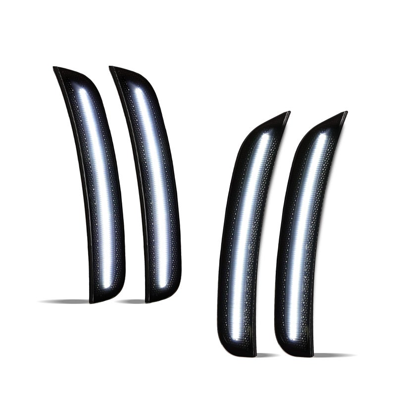 DERMOKA White LED Side Marker Lights Front Rear Bumper Parking Signal Lamps for Chrysler 300 20152023 Smoked Len