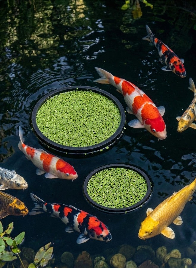 Yuomeaz 10 Pcs Fish Feeding Ring, 5 Sizes Aquarium Floating Plant Barrier, Round Floating Rings EVA Feeder Rings Float Plant Corral Fish Tank Accessories for Goldfish, Betta - Image 3