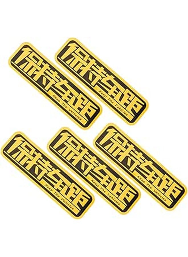 5 Pcs Yellow Reflective Bumper Stickers Scratch Warning Safety Decals For Cars Trucks - Image 1