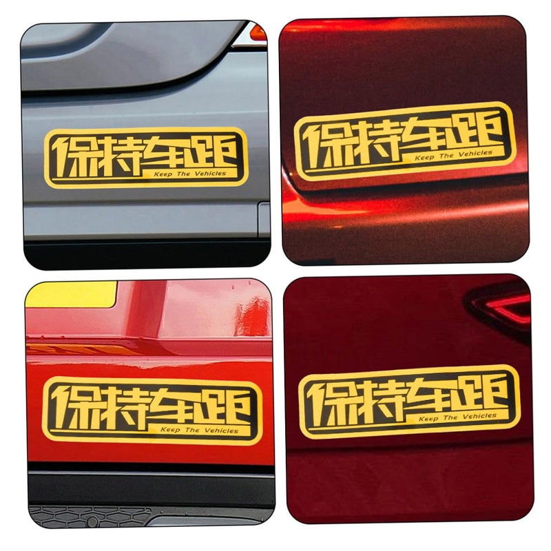 5 Pcs Yellow Reflective Bumper Stickers Scratch Warning Safety Decals For Cars Trucks - Image 4