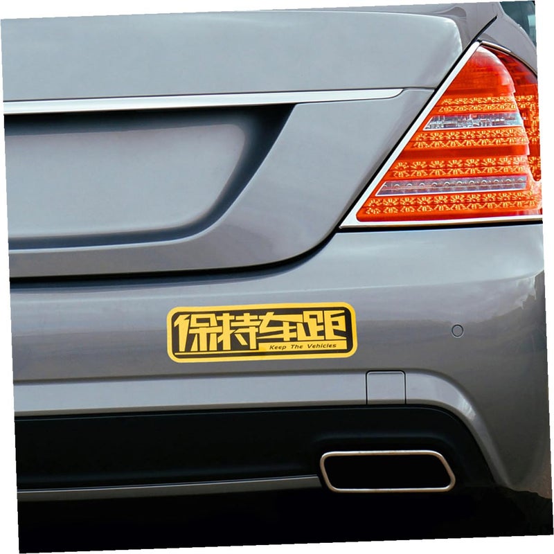5 Pcs Yellow Reflective Bumper Stickers Scratch Warning Safety Decals For Cars Trucks - Image 5