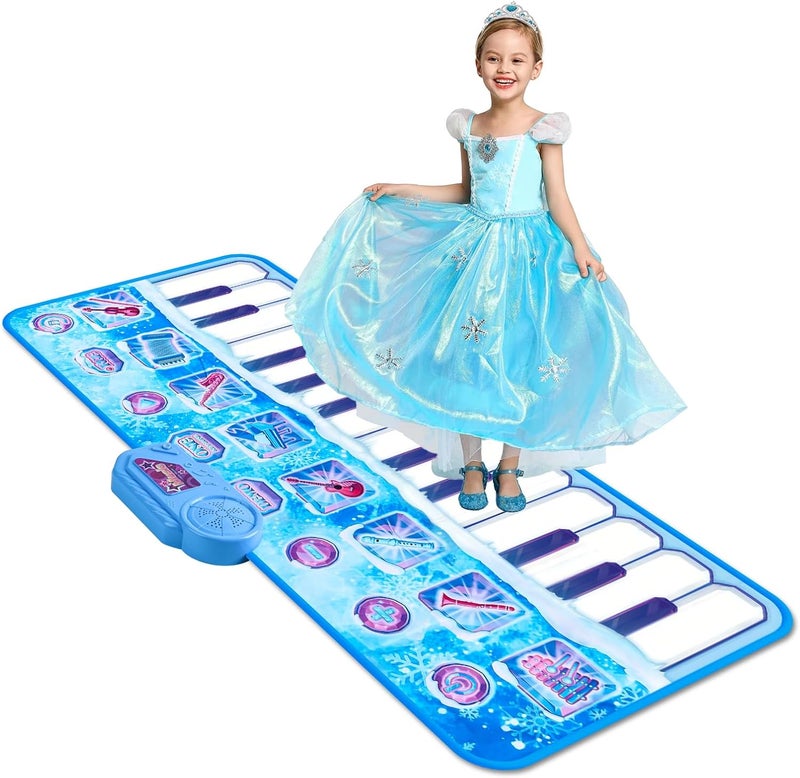 GuKKK Piano Mat, 1.6 m Long Dance Mat, 24 Buttons, Music Mat, Children's Toy Girls, 5 Play Modes, Keyboard Children's Dance Mat, Children's Toy for 3 4 5 6 7 8 9 10+ Boys and Girls - Image 1