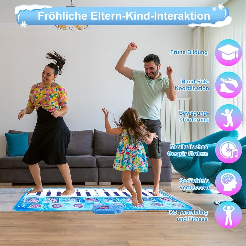 GuKKK Piano Mat, 1.6 m Long Dance Mat, 24 Buttons, Music Mat, Children's Toy Girls, 5 Play Modes, Keyboard Children's Dance Mat, Children's Toy for 3 4 5 6 7 8 9 10+ Boys and Girls - Image 3