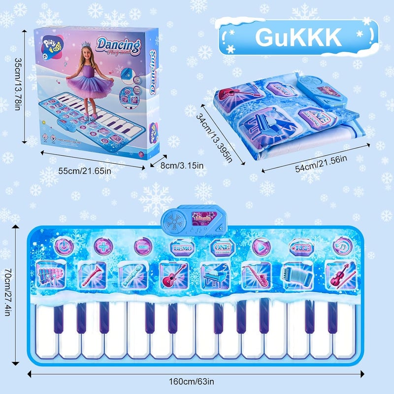 GuKKK Piano Mat, 1.6 m Long Dance Mat, 24 Buttons, Music Mat, Children's Toy Girls, 5 Play Modes, Keyboard Children's Dance Mat, Children's Toy for 3 4 5 6 7 8 9 10+ Boys and Girls - Image 2