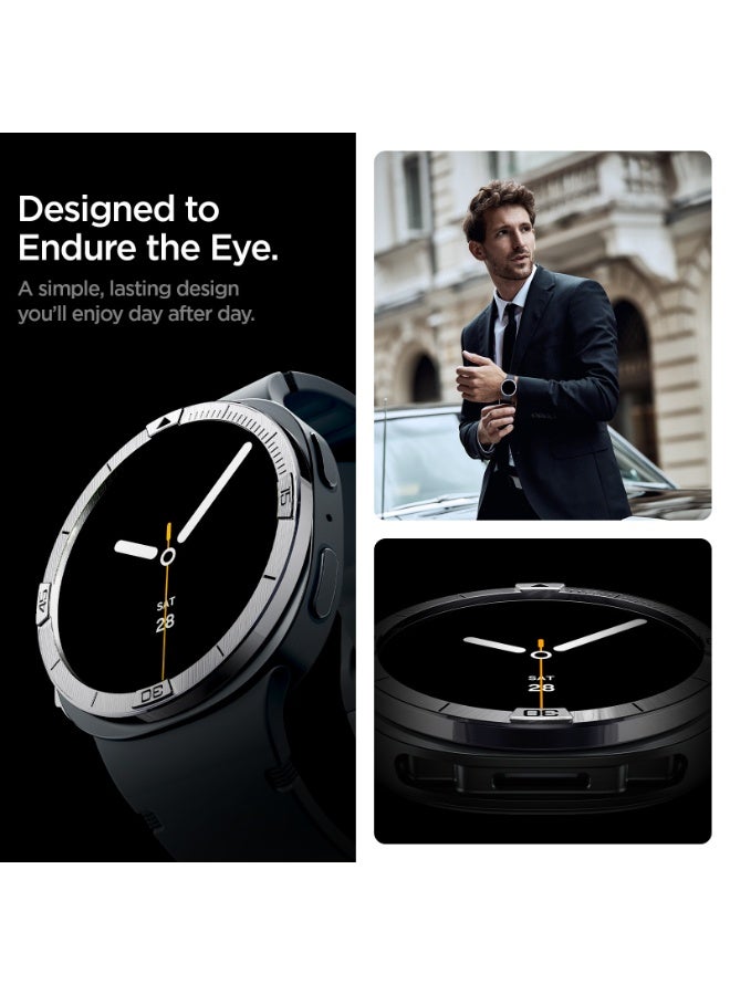 Spigen Bezel Tune (Pilot) for Samsung Galaxy Watch 8 44mm Bezel Ring Protector Adhesive Cover (2025) - Silver - Image 5