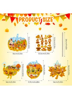 Civaner Civaner 32 Set Thanksgiving Craft for Kids Thanksgiving Sticker Scene Thanksgiving Party Supplies Turkey Pumpkin Acorns Maple Leaf Craft for Thanksgiving Native Americans Party Decorations Ornaments  - Image 2