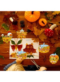 Civaner Civaner 32 Set Thanksgiving Craft for Kids Thanksgiving Sticker Scene Thanksgiving Party Supplies Turkey Pumpkin Acorns Maple Leaf Craft for Thanksgiving Native Americans Party Decorations Ornaments  - Image 5