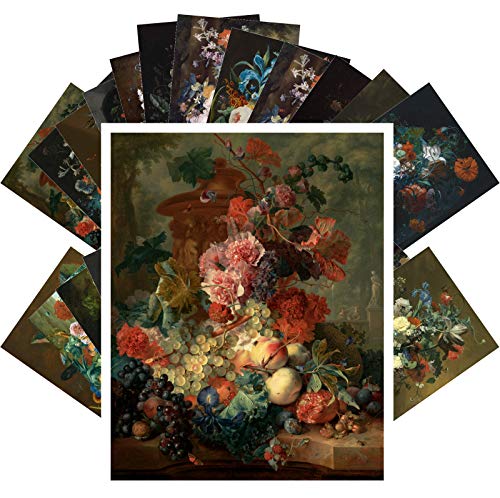 PIXILUV Vintage PostCards 24 pcs AMAZING GARDEN FLOWERS STILL LIFE Antique Museum Painting Art BY Jan Retro Poster REPRINT - Image 5