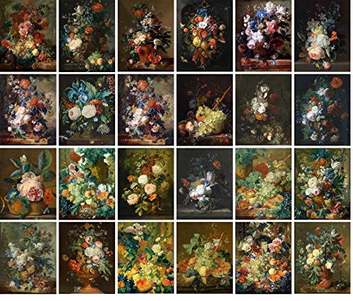 PIXILUV Vintage PostCards 24 pcs AMAZING GARDEN FLOWERS STILL LIFE Antique Museum Painting Art BY Jan Retro Poster REPRINT - Image 2