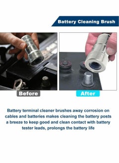 Car Battery Wire Brush Battery Post Cleaner Battery Terminal Anti Corrosion  Washers Protector Fiber And Cleaning