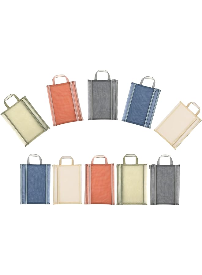 erorex 10 Pcs Double Layer Mesh Zipper Pouch Bags A4 Colored Nylon Mesh Organizer Bags For Board Game And Puzzles Organizing Storage Durable Letter Size File Bags For Office Classroom Organization  - Image 1