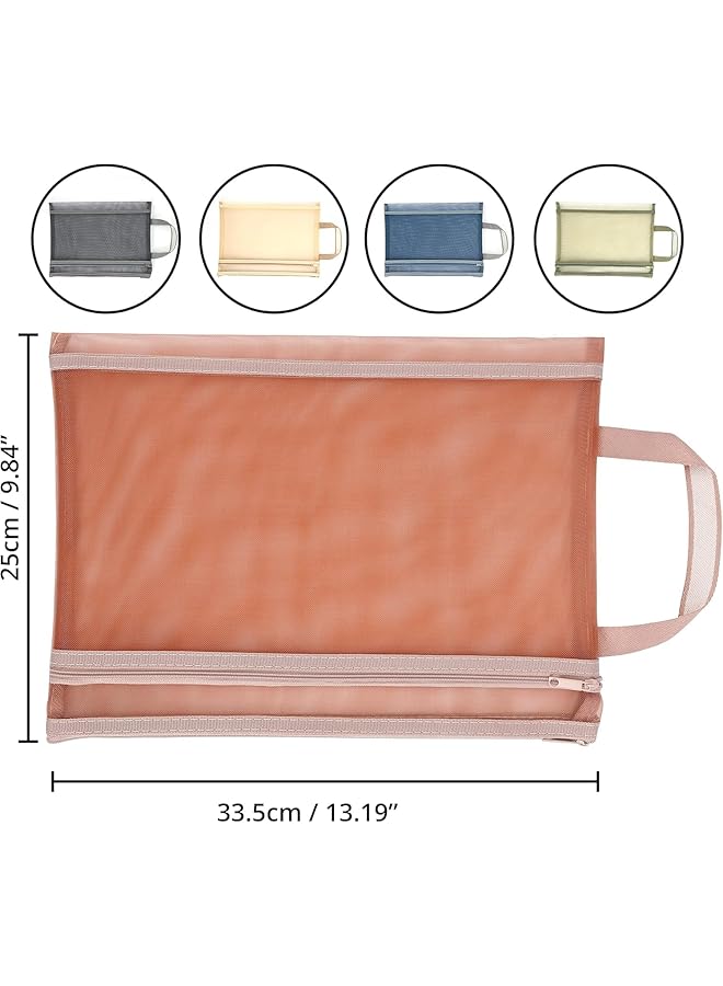 erorex 10 Pcs Double Layer Mesh Zipper Pouch Bags A4 Colored Nylon Mesh Organizer Bags For Board Game And Puzzles Organizing Storage Durable Letter Size File Bags For Office Classroom Organization  - Image 4