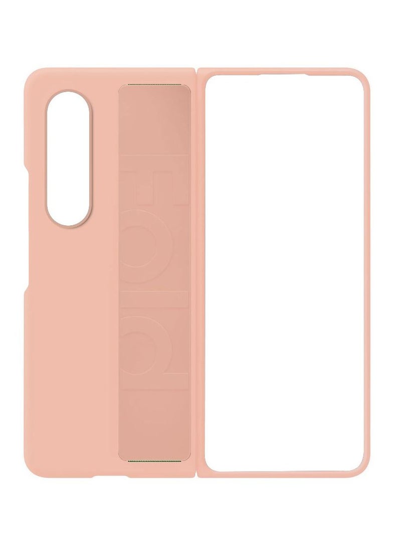 CATANES غطاء سامسونج جالكسي زد فولد 4 2022 من السيليكون الصلب مع حزام مضاد للسقوط باللون الوردي - Image 3