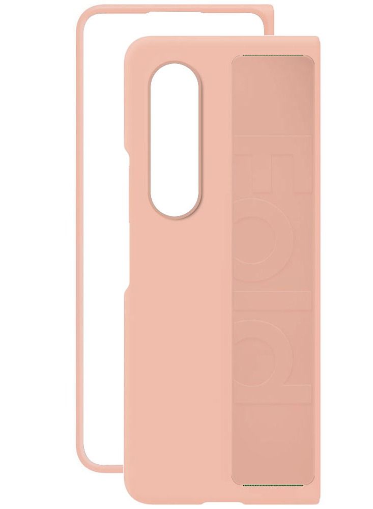 CATANES غطاء سامسونج جالكسي زد فولد 4 2022 من السيليكون الصلب مع حزام مضاد للسقوط باللون الوردي - Image 5