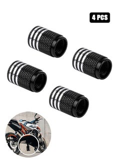 Generic 4 Pcs Universal Tire Valve Stem Caps, Corrosion Resistant Leak-Proof Heavy-Duty Anodized Alloy, for Car Bike Truck Motorcycle (Black)  - Image 1