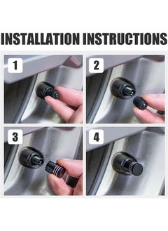 Generic 4 Pcs Universal Tire Valve Stem Caps, Corrosion Resistant Leak-Proof Heavy-Duty Anodized Alloy, for Car Bike Truck Motorcycle (Black)  - Image 4
